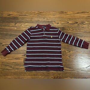 Ralph Lauren Burgundy and Navy Striped Polo